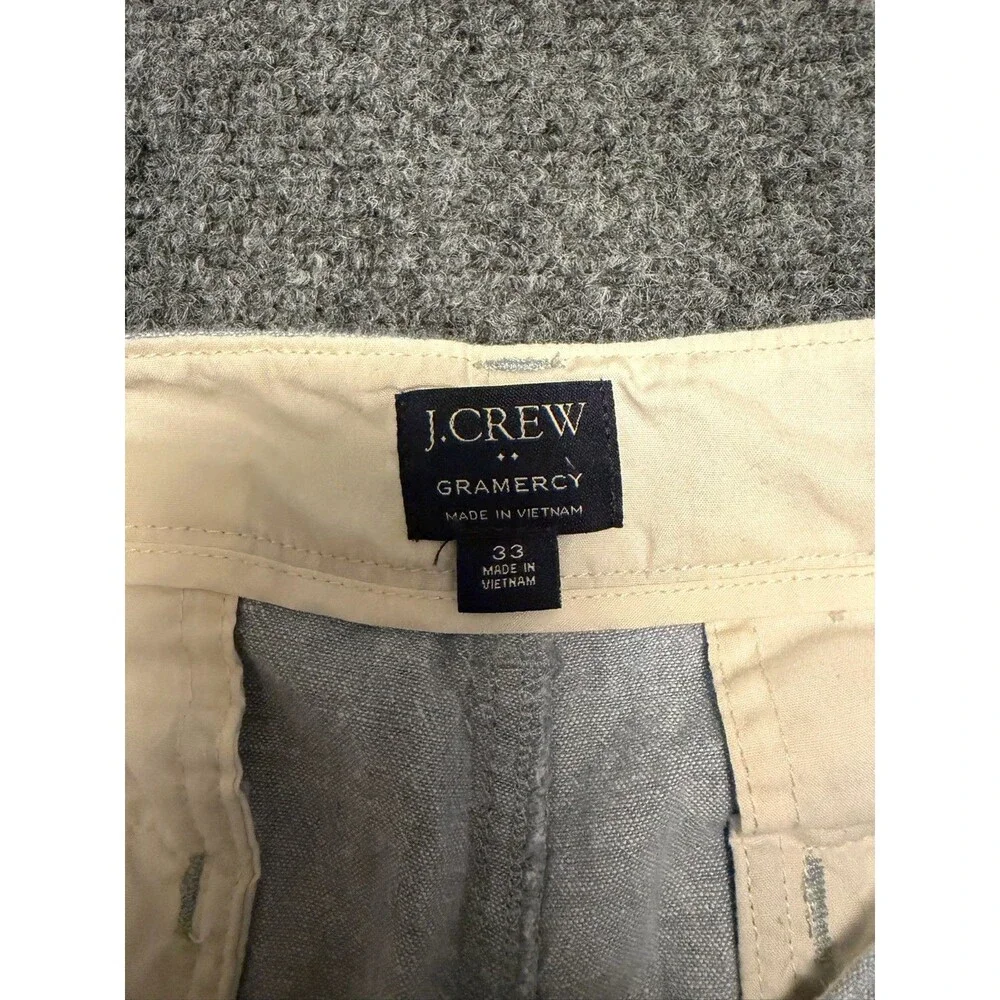 J.Crew Gramercy Mens Shorts 33 Blue Linen Cotton Blend Flat Front Preppy